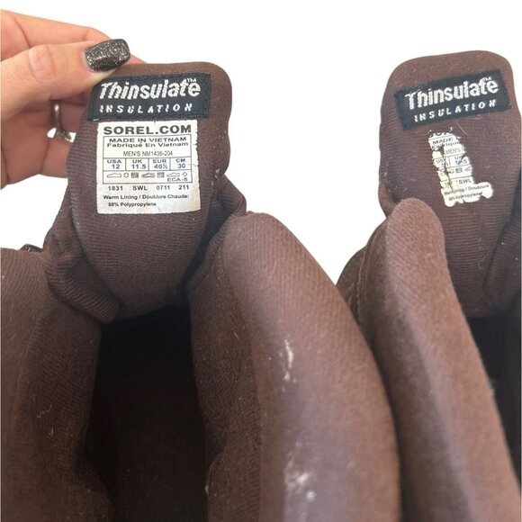 Sorel Cold Mountain Zip Boots Men’s 12 Waterproof Suede Thinsulate Winter Snow - Picture 9 of 10